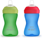 Philips Avent My Grippy Spout Sippy Cup with Soft Spout and Leak-Proof Design, Blue/Green, 10oz, 2pk, SCF801/21