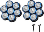7 Blades Head Shaver Replacement Heads, Universal Fit for Electric Razors, Wet & Dry Use, 7D Floating Design, Stainless Steel Blade Heads, Ideal for Men's Face & Bald Head Shaving (2count)