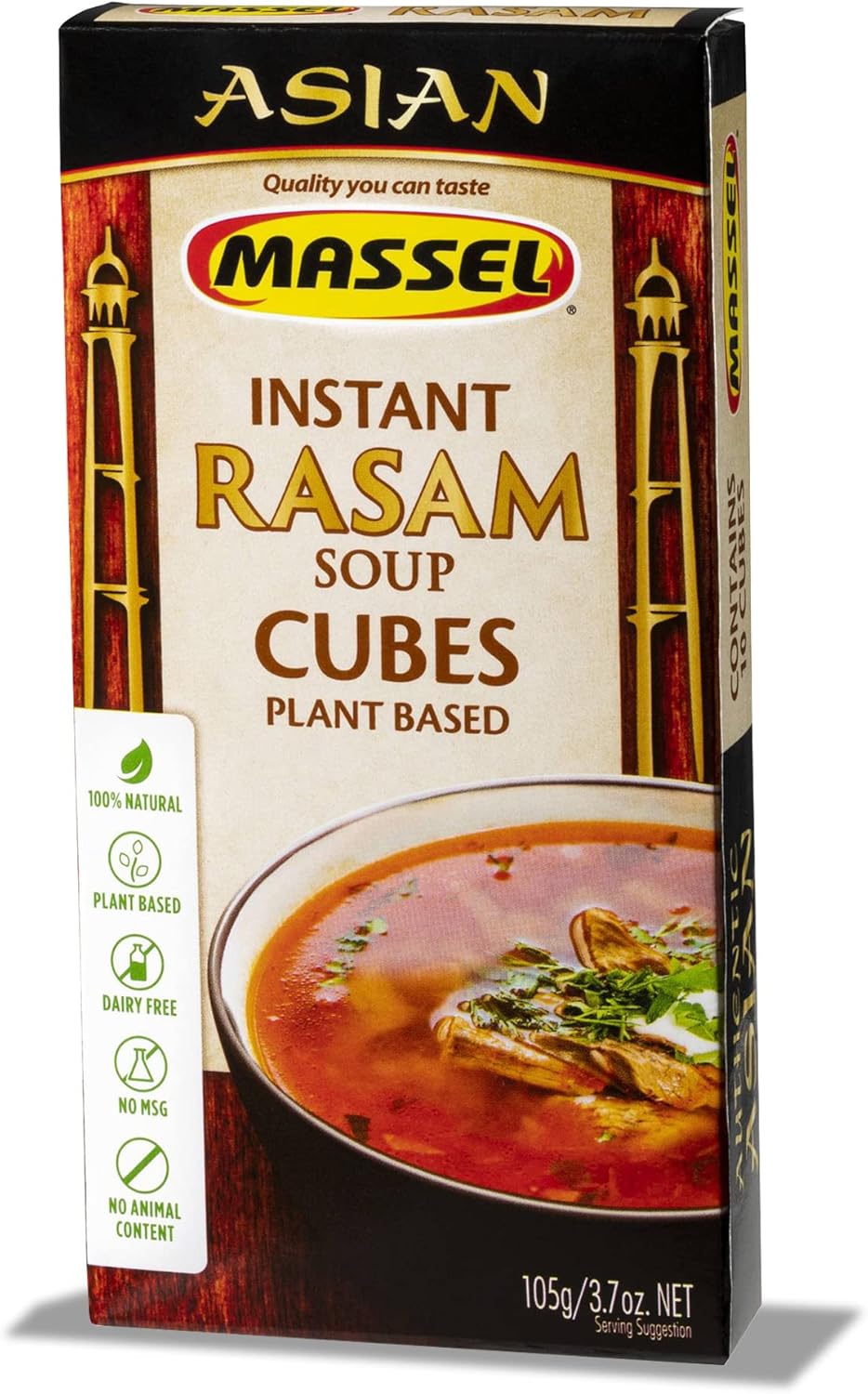 Massel Rasam Bouillon Cubes/Instant Rasam Soup Base | 10 Cubes |Asian Instant Soup Base | Plant Based Broth, Gluten & Dairy Free, Vegan