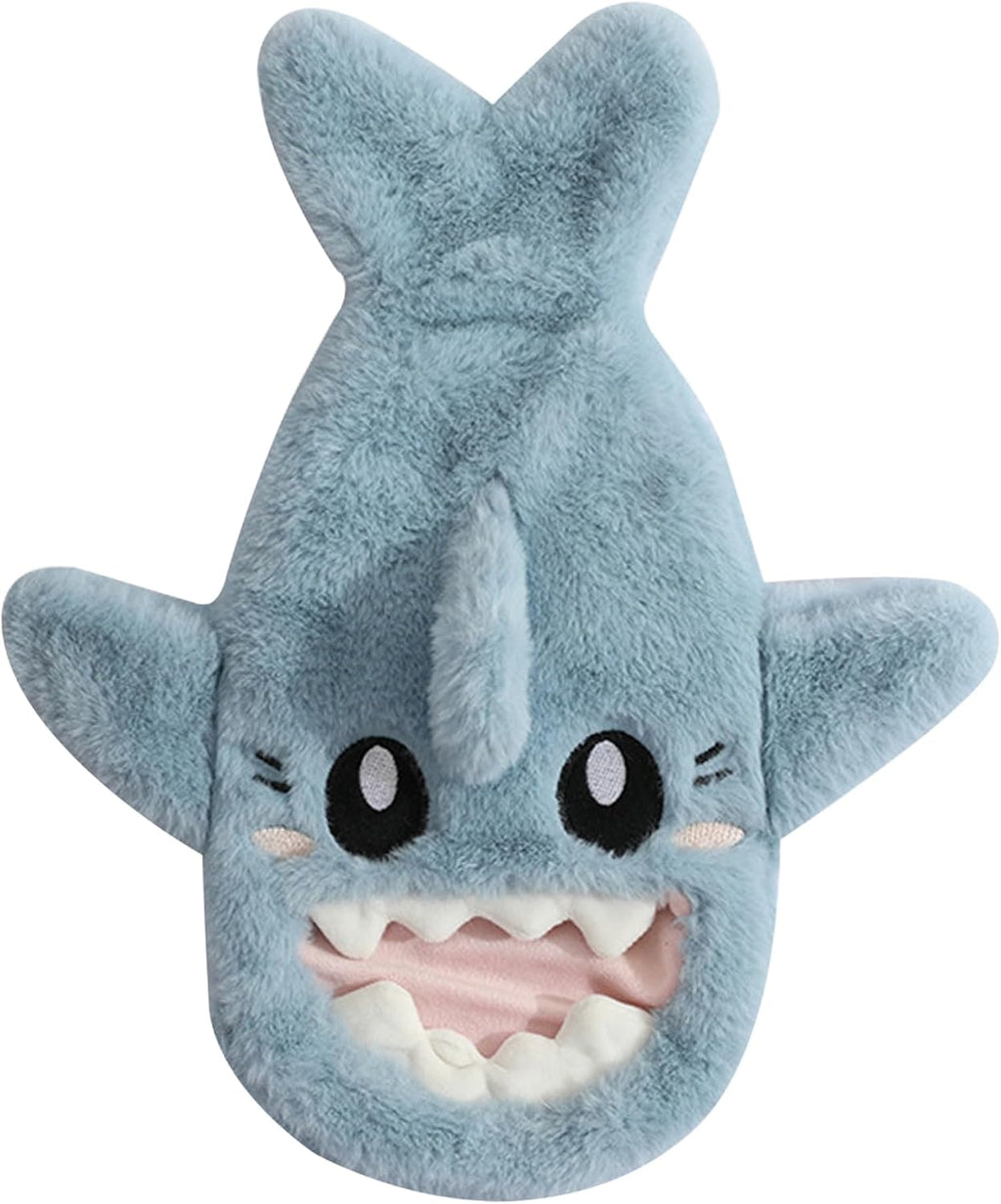 Hot Water Bottle Animal Cute Hot Water Bottle Hot Water Bag Hand Warmer Hot Water Bottle with Washable Plush Cover 1L Cute Shark Hot Water Bag Explosion and Leak Proof Cosy Soft Warm Water Bag with B