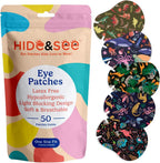 HIDE&SEE Speckles Kids Eye Patches (Wild Pack) Fun & Comfortable Hypoallergenic Patches for Amblyopia Treatment for Boys & Girls Includes Reward Chart (50 Pack)