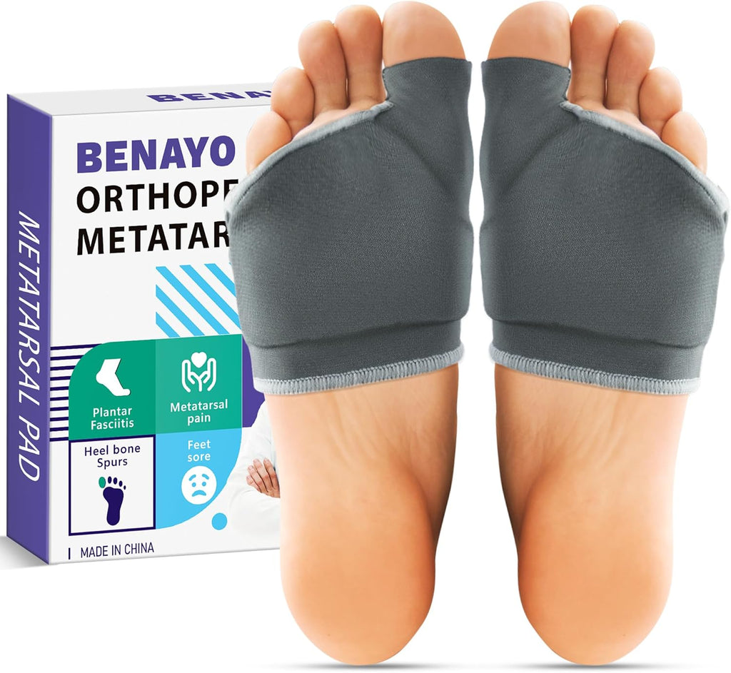 Orthopedic Metatarsal Pads,Ball of Foot Cushion with Gel Pad for Women and Men, Foot Pads for Ball Pain Relief, Morton's Neuroma, Metatarsalgia Support. (Gray, Middle:Women(7-9)/MEM(5-7))