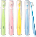 SUREE Extra Soft Toothbrush for Sensitive Teeth, Upgraded 10000 Ultra Soft Bristles for Adults & Elders, Manual Travel Toothbrush with Individual Portable Case (4 Pack)