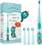 Vekkia Sonic Rechargeable Kids Electric Toothbrush, 3 Modes with Memory, Fun & Easy Cleaning, 24000 Strokes, IPX7 Waterproof, 2-Min Timer for Age 5+, 4 Soft Bristles(Blue)