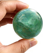 Aiercrystal Natural Stone Crystal Sphere Feng Shui Home Decoration Ball Positive Energy Scrying Orb for Meditation Tool for Spiritual Space Purification Globe Diameter 4-5cm Green Fluorite Sphere