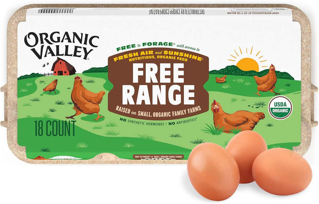 Organic Valley, Organic Free-Range Medium Brown Eggs - 18 ct