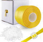 Heavy Duty Packaging 1/2" x 1000’ Polypropylene (PP) Strapping and 100 pcs Plastic Buckles with Self Dispensing Box Kit - Industrial Grade Pallet Strapping，300 lbs Break Strength