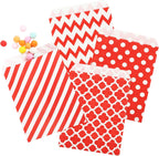 KESOTO 100 Pack Christmas Valentine Red Cookie Candy Buffet Bags, 5x7 Small Paper Bags for Valentines Day Birthday Holiday Party Favor Supplies