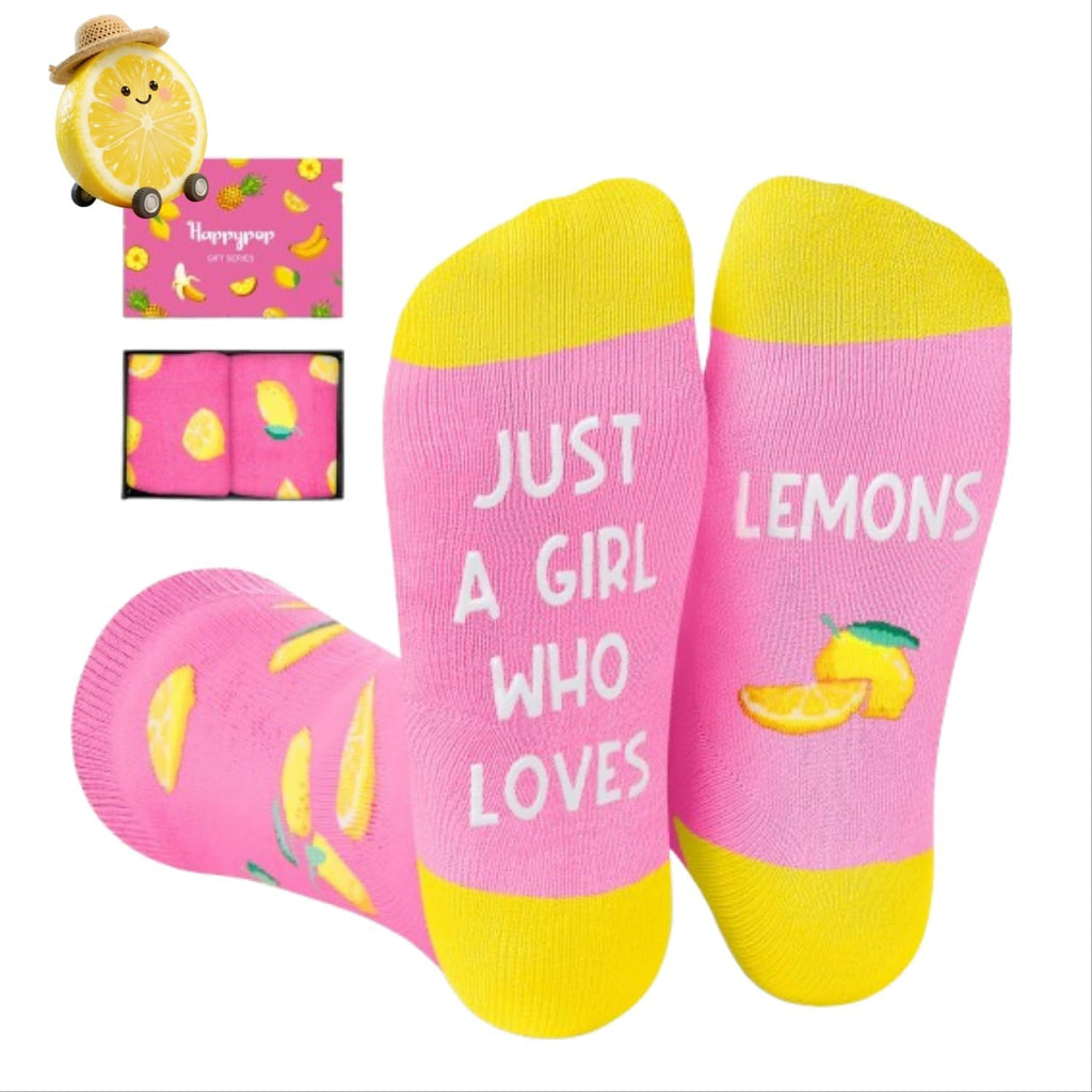 HAPPYPOP Fruit Gifts for Women - Strawberry Cherry Avocado Lemon Watermelon Socks