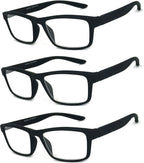 Men Women Retro Square Rubberized Frame Reading Glasses Spring Hinges