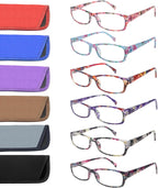 VIDEBLA Computer Reading Glasses Men and Women Anti Eyestrain Blue Light Blocking Glasses for Reading (6 Pack Mix, 1.50, x)