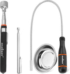 HORUSDY 4-Piece Telescoping Magnetic Pickup Tools Set - Extendable Magnetic Pick Up Tools，Flexible Bendable Spring Magnet Stick