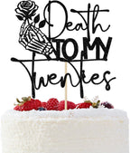 Death to My Twenties Cake Topper, Rip Twenties Decorations, Funeral Birthday Party Decor, Rip to My 20s, 30th Birthday Party Decorations, Black Glitter