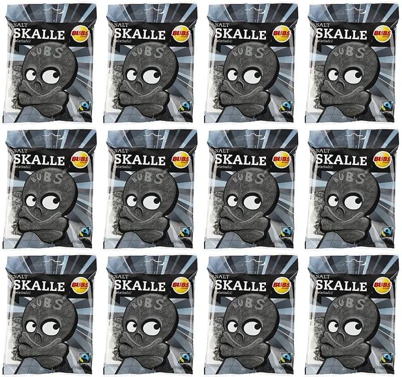 Bubs Skull Salty Liquorice 12 Packs of 90g