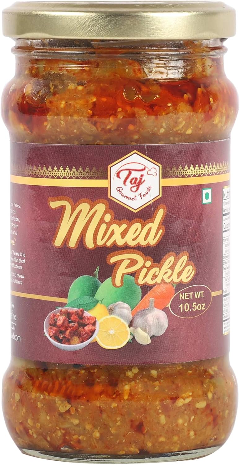 TAJ Gourmet Mixed Pickle, (Mix Achar), 300g (10.5oz)