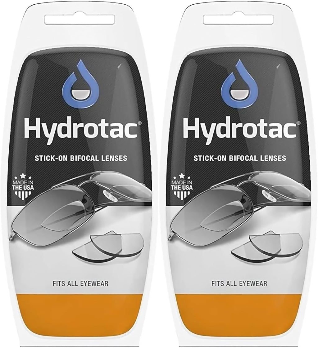 Hydrotac OPTX 20/20 Stick On Magnification Reusable Bifocal Lenses - +2.00 Diopter (Pack of 2)