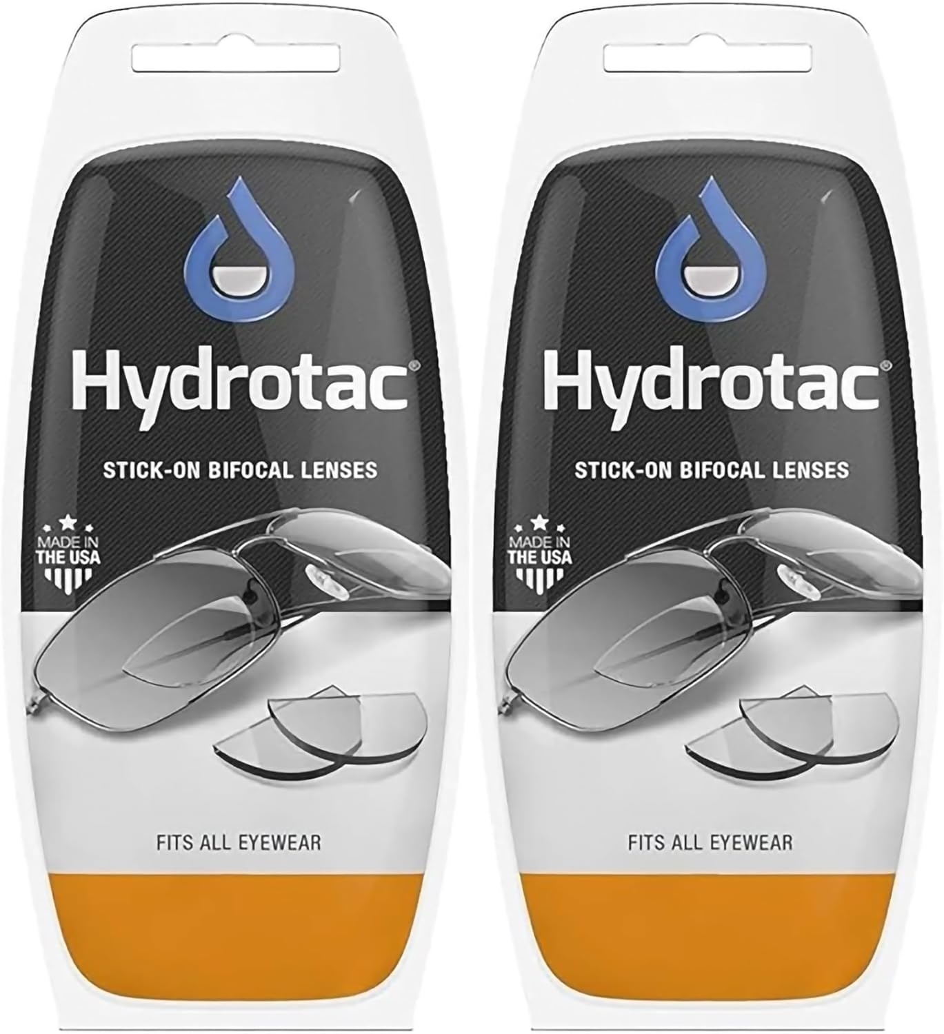 Hydrotac OPTX 20/20 Stick On Magnification Reusable Bifocal Lenses - +2.00 Diopter (Pack of 2)