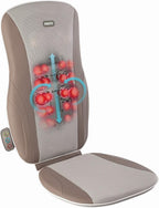 Homedics Shiatsu Back Massage Cushion with Adjustable Speeds and Comforting Heat Fits Most Chairs, Brown, 1 Count