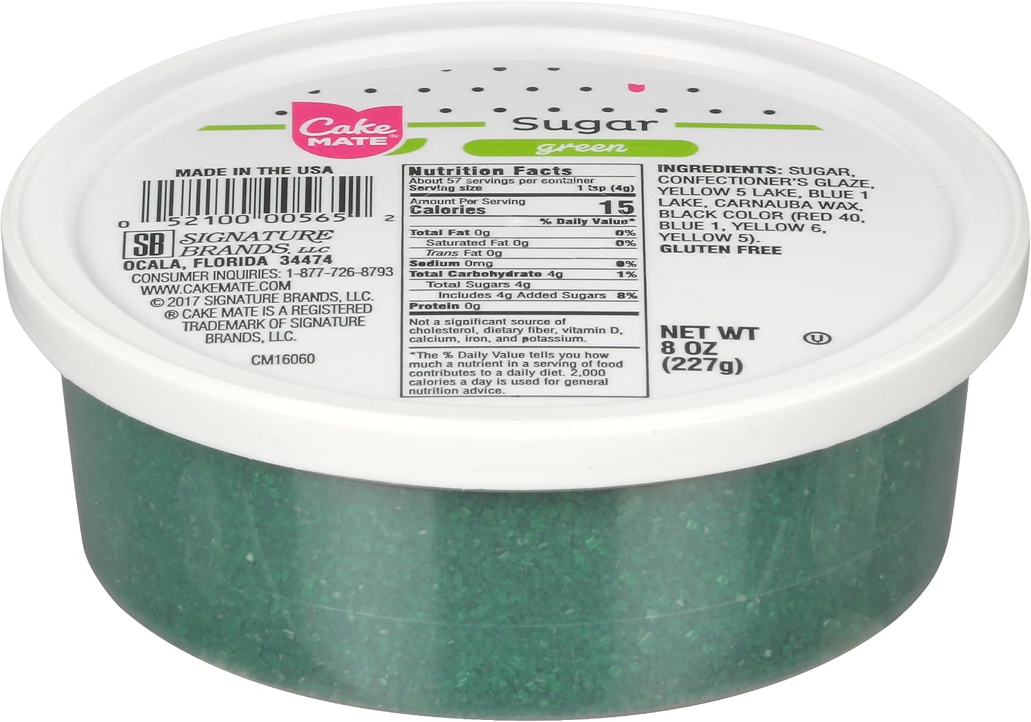 Cake Mate St. Patricks Green Sanding Sugar – Edible Green Decorating Sugar for Cupcakes, Cakes, Cookies, Desserts, Cocktails – Perfect for Cake Decorating, Holiday Treats, and Special Occasions (8 oz)