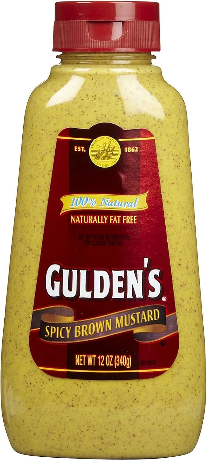 Guldens Squeeze Brown Mustard, 12 oz, 6 pk