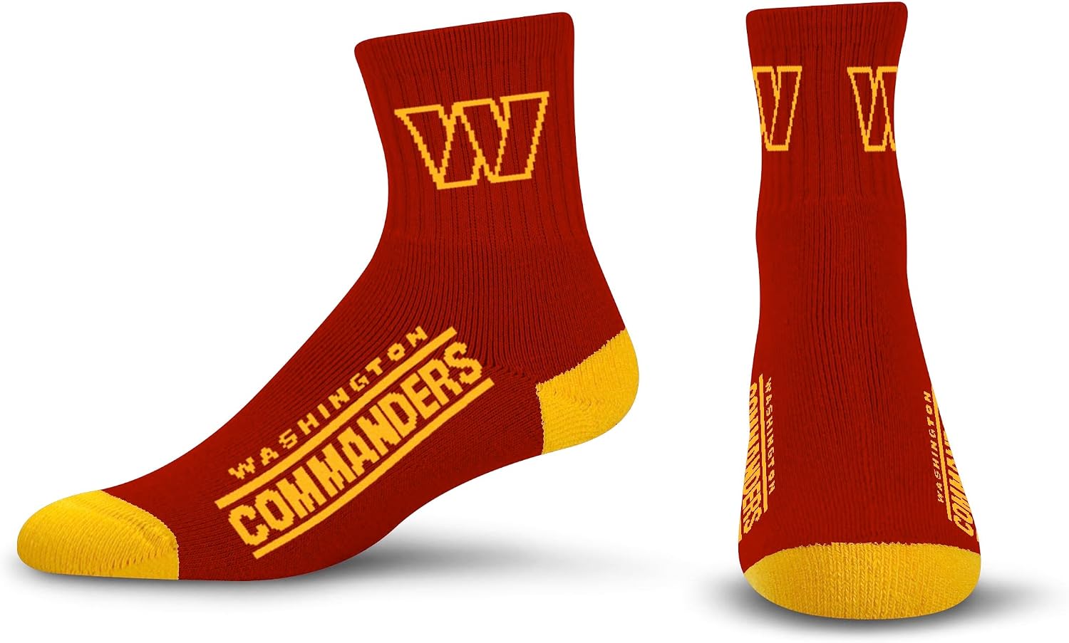 FBF - NFL Team Color Quarter Dress Socks Footwear for Men and Women Game Day Apparel Size Large 10-13