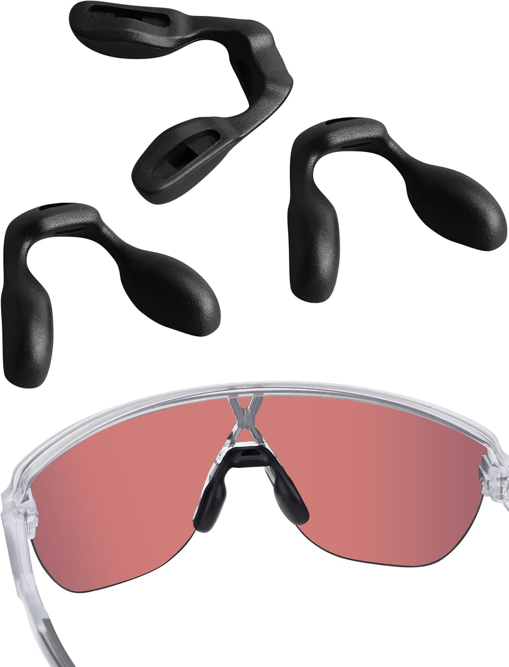 Acefrog 3 Pieces Upgraded Nose Pads for Oakley Corridor OO9428 OO9248A, Corridor SQ, Crosslink Fit OX8136M OX8142, Actuator OO9250 OO9250A OO9430 Sunglass, Push-in Nose Piece Replacement, Anti-Slip