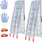 1840lb Capacity Truck Ramps, Aluminum Folding Loading Ramps for Car, Truck & Trailer Bed - with Load Straps for ATV/UTV, Golf Carts, Lawn Mowers, Go-Karts, Wheelbarrow, Motorcycles