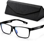IBOANN Blue Light Glasses for Men - Lightweight Al-Mg Metal, Gaming Computer Blocking Glasses, Eye Protection Anti Eyestrain