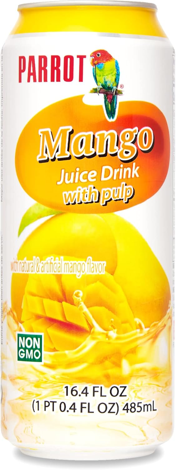 Parrot Brand Mango Juice Drink with Pulp 16.4 fl. oz.(Pack of 12)