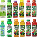 OKF Aloe Vera King Drink – Flavor includes Coco, Original, Grape, Mango, Pineapple, Watermelon, Pomegranate, Gold Kiwi, Peach, Strawberry, and Sugar Free Aloe Vera Juice (12 Flavors) (Pack of 12)