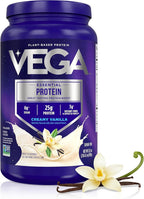 Vega Essential Protein – 25g Plant Based Protein Powder, Creamy Vanilla, Vegan for a Dairy-Free Vanilla Shake – Large Tub, 32.5oz (20 Servings)