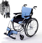 Aluminum Multifunctional Manual Wheelchair,Lightweight Foldable Transport Chair,Extra-Wide Bariatric Wheelchair,Portable Compact Travel Wheelchairs for Elderly