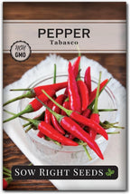 Sow Right Seeds - Tabasco Pepper Seeds for Planting - Non-GMO Heirloom Hot Pepper Variety - Grow Your Own Spicy Peppers - Used in New Orleans Hot Sauce - Perfect for Gardeners - High Yield (1)