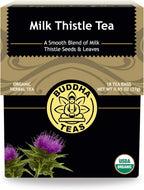 Buddha Teas - Organic Milk Thistle Tea - Herbal Tea - Single Ingredient - Mild, Earthy, Nutty Taste - Enjoy Hot or Cold - Caffeine Free - 100% Kosher & Non-GMO - 18 Tea Bags (Pack of 1)