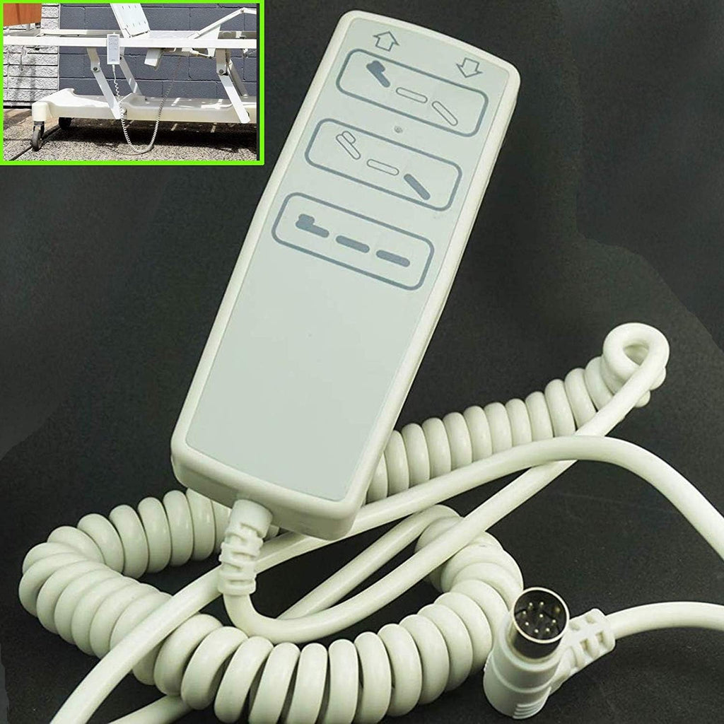 Pmsanzay Full Electric Hospital Bed Hand Control, Suits Most Control Boxes, Operates Head, Vertical & Knee Functions, Modern Style, Grey