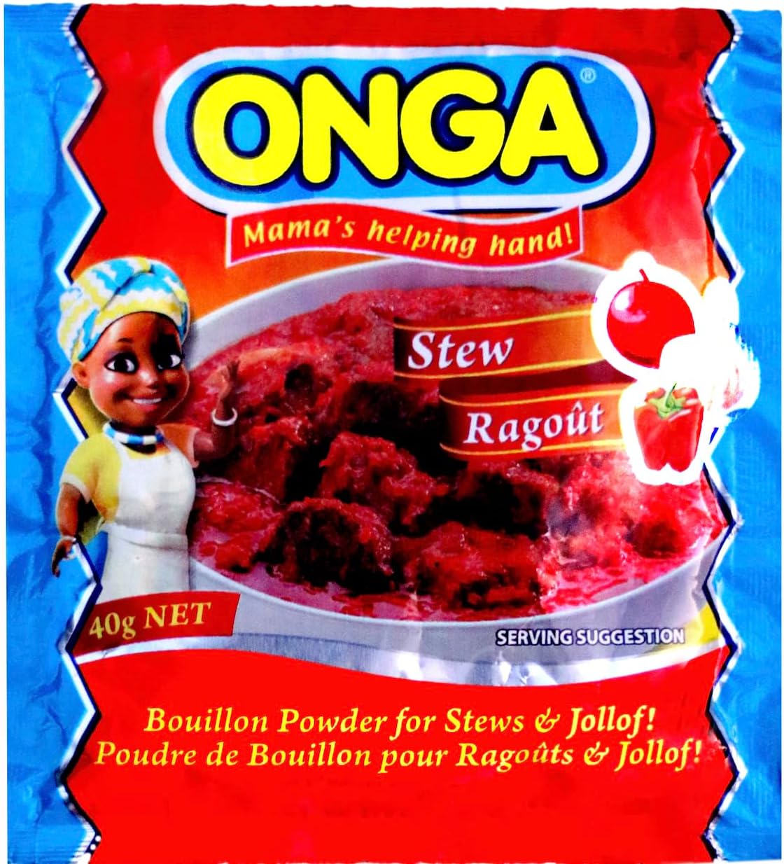 Onga Stew Seasoning. LARGE SIZE SACHET. Pack of 5. 40G EACH