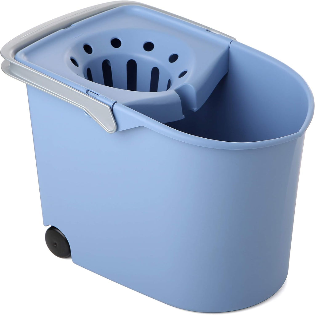 Tatay Rectangle Squeezer Bucket with Wheels, Blue, One Size
