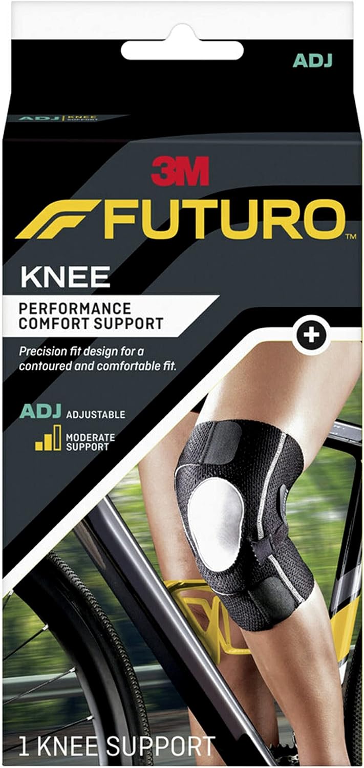 FUTURO Performance Compression Knee Support, Ideal for Everyday Activities, One Size - Black