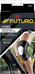 FUTURO Performance Compression Knee Support, Ideal for Everyday Activities, One Size - Black