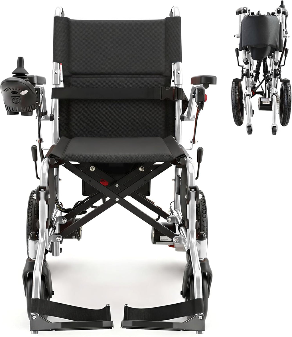 YF001 Zygenair Electric Wheelchair 330Lbs Capacity Foldable Electric Wheelchairs for Adults with 12Ah Lithium Battery, 15 Miles Range Power Wheelchair, 500W Motors Motorized Wheelchair, Silver