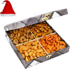 Jaiccha Ghasitaram Christmas Gifts Cross Check Wooden Dryfruits Box with Assorted Cashews