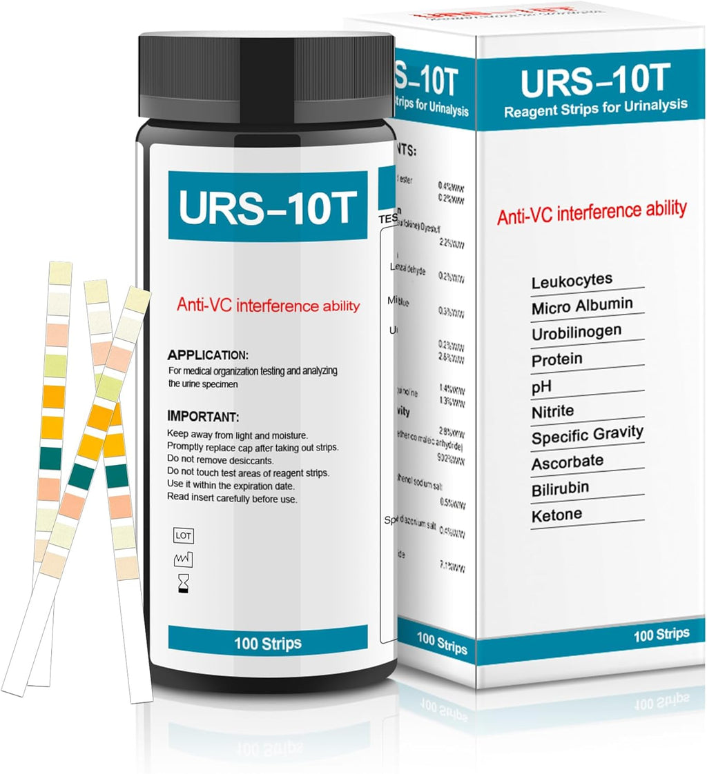 Urine Test Strips URS 10-in-1,10 Parameters UTI Test Strips,Ketone Test Strips,Urine Test Strips for Nitrite, Bilirubin, pH, Protein,UTI, More,100 CT Urine Test Strips for Urinalysis.