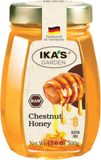 Ika's Garden Raw Chestnut Honey - 100% Pure, Unfiltered, Gluten-Free – Product of Germany, 17.6 oz (500g) Jar