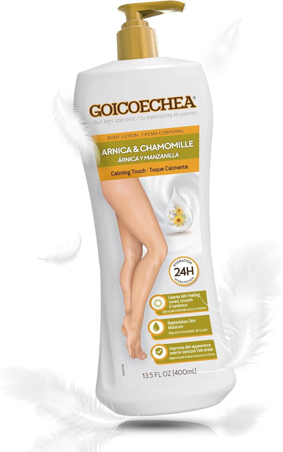 Goicoechea Arnica & Chamomile Body Lotion | Soothes Tired Legs; Hydrates & Refreshes Skin; Non-Greasy Daily Formula; Varicose Veins Cream; Improves Appearance of Varicose Veins, 13.5 Oz, 1-Pack