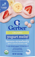 Gerber Baby Snacks Organic Yogurt Melts, Banana & Strawberry, 1 Ounce (Pack of 7)