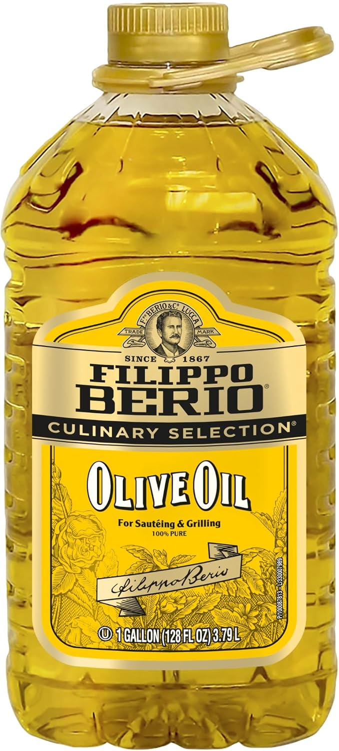 Filippo Berio Pure Olive Oil, 1 Gallon – For Grilling and Mild Taste