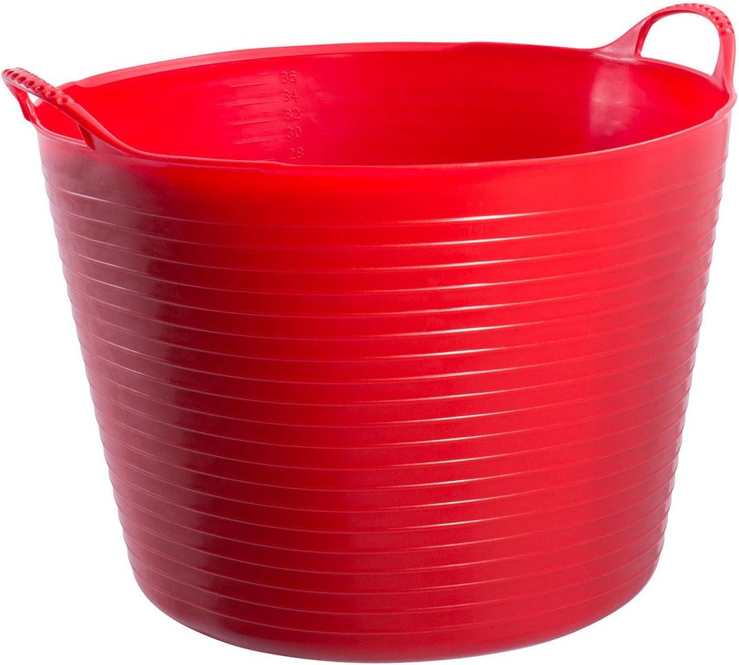 Red Gorilla Large Flexible Plastic Tub, Toy Storage, Laundry, Gardening & More, 38 Liter/10 Gallon, Red