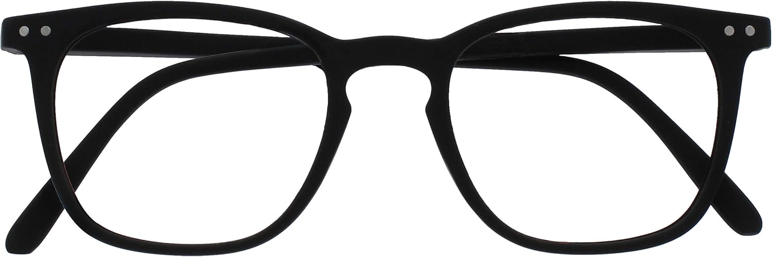 OPULIZE BEX Reading glasses for Women Men, Large Designer Style Sturdy frame with Spring Hinges,Matt Black +2.5 (Pack of 1)