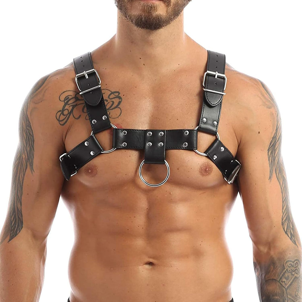 Men's Faux Leather Body Chest Harness Belt Shoulder Cage Belt Party Costume, Sexy Punk Body Harness, Cosplay Nightclub Sexy Punk Clubwear