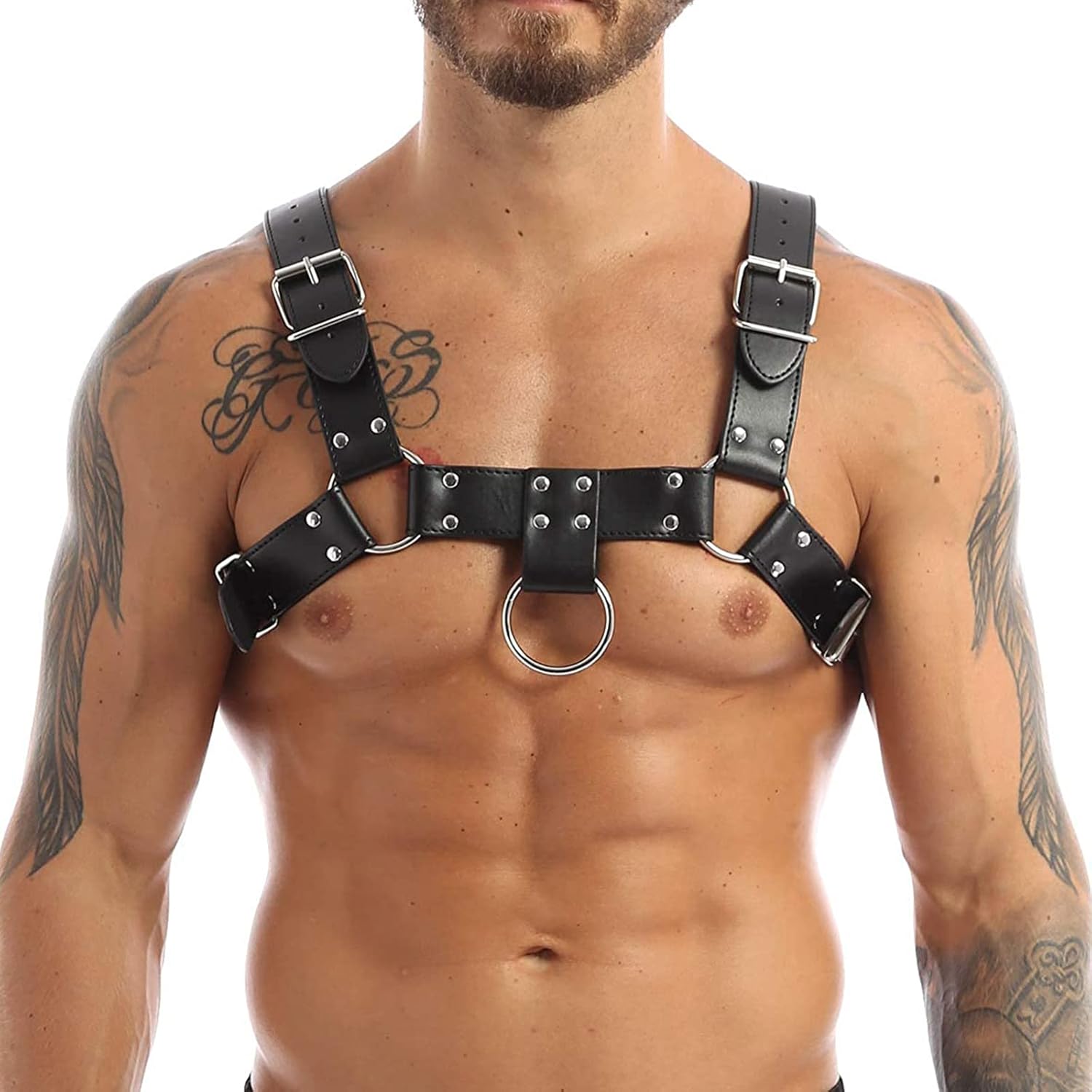 Men's Faux Leather Body Chest Harness Belt Shoulder Cage Belt Party Costume, Sexy Punk Body Harness, Cosplay Nightclub Sexy Punk Clubwear
